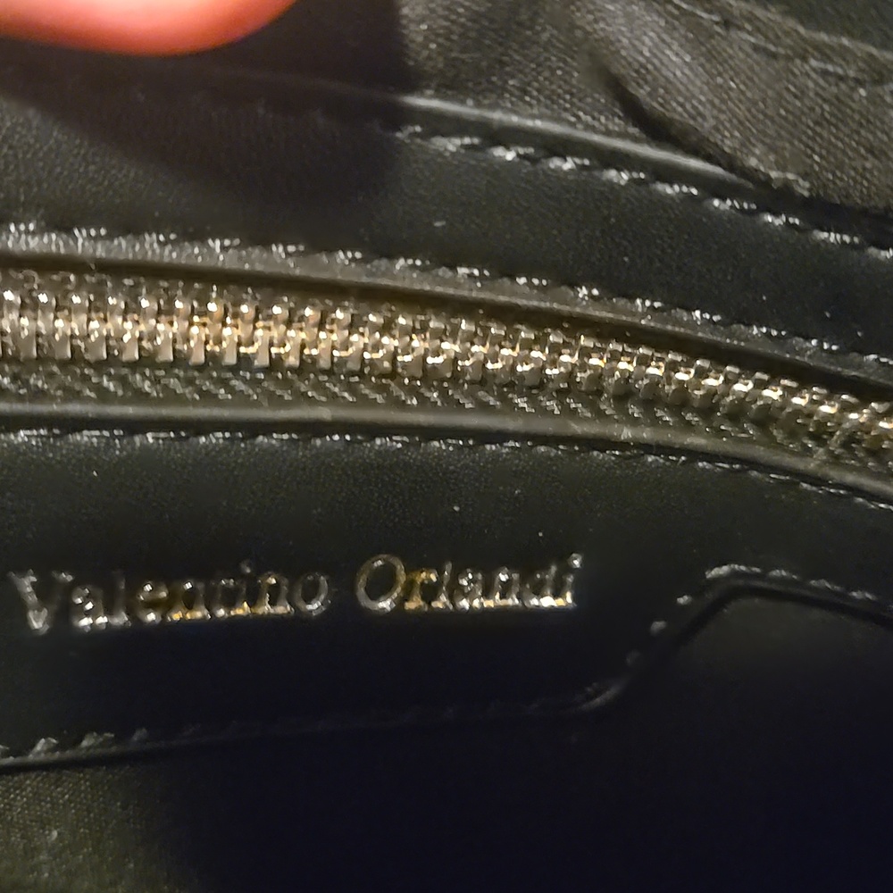 Valentino Orlandi Black Studded Flap Shoulder Bag Gold Hardware NWT Italian Desi - Picture 4 of 9